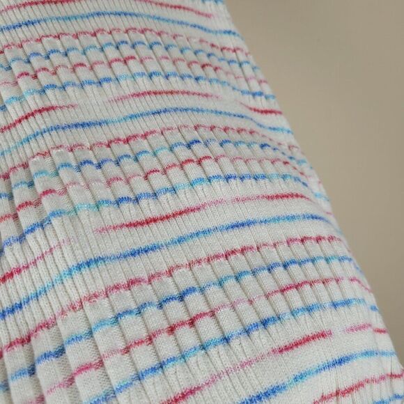 Splendid Stretchy Knit Striped Tank Top Sleeveless White Blue Red Size S - Picture 8 of 11